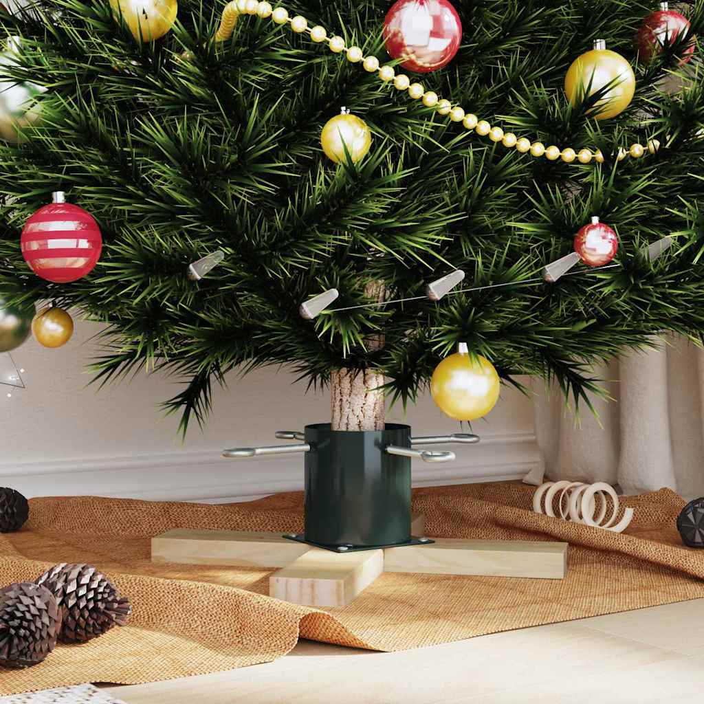 Christmas Tree Stand 1.73 Green 50 x 50 x 16 cm Solid Pine Wood